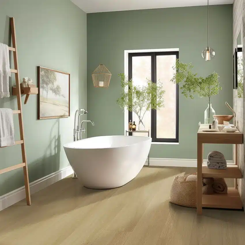 MSI Laurel Reserve luxury vinyl plank flooring in a manufacturer room scene