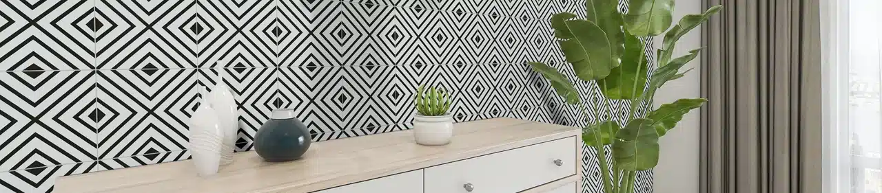 MSI Zaria patterned porcelain tile in a manufacturer room scene